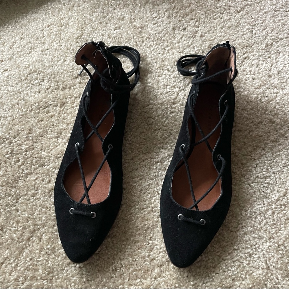LUCKY BRAND Billoh Ghilly Flats Women’s Shoes Flats Sandals Lace Up Black Sz 7.5
